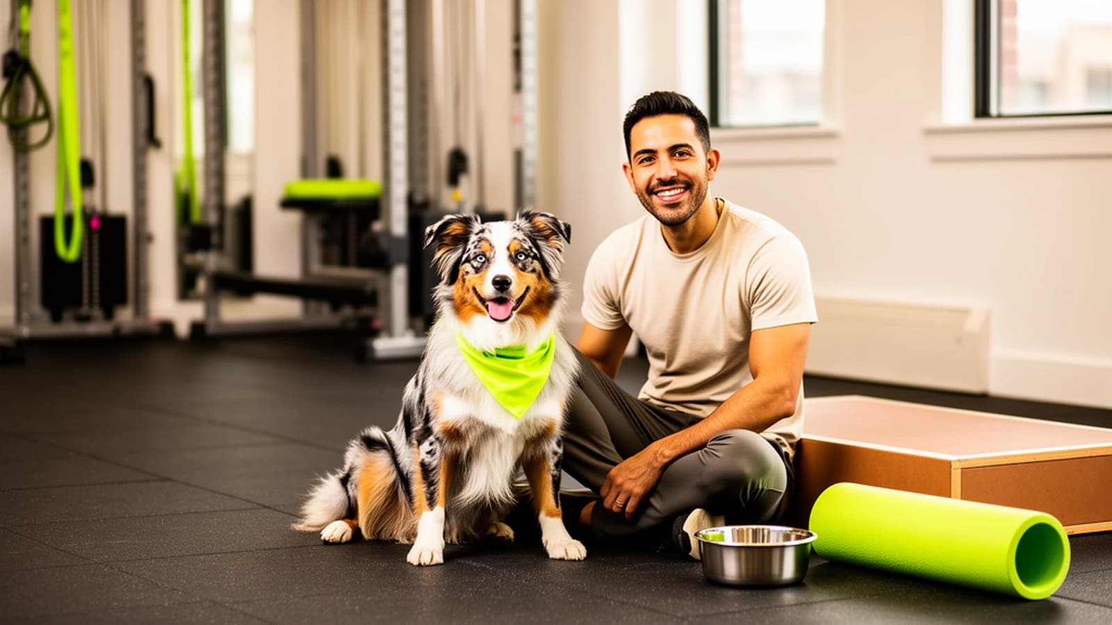 Pawformance member posing with their dog after a training session